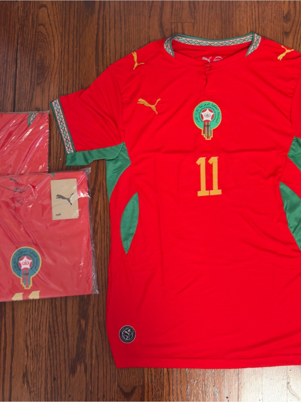 Puma Kids Red & Green Morocco Football Jersey - No. 11